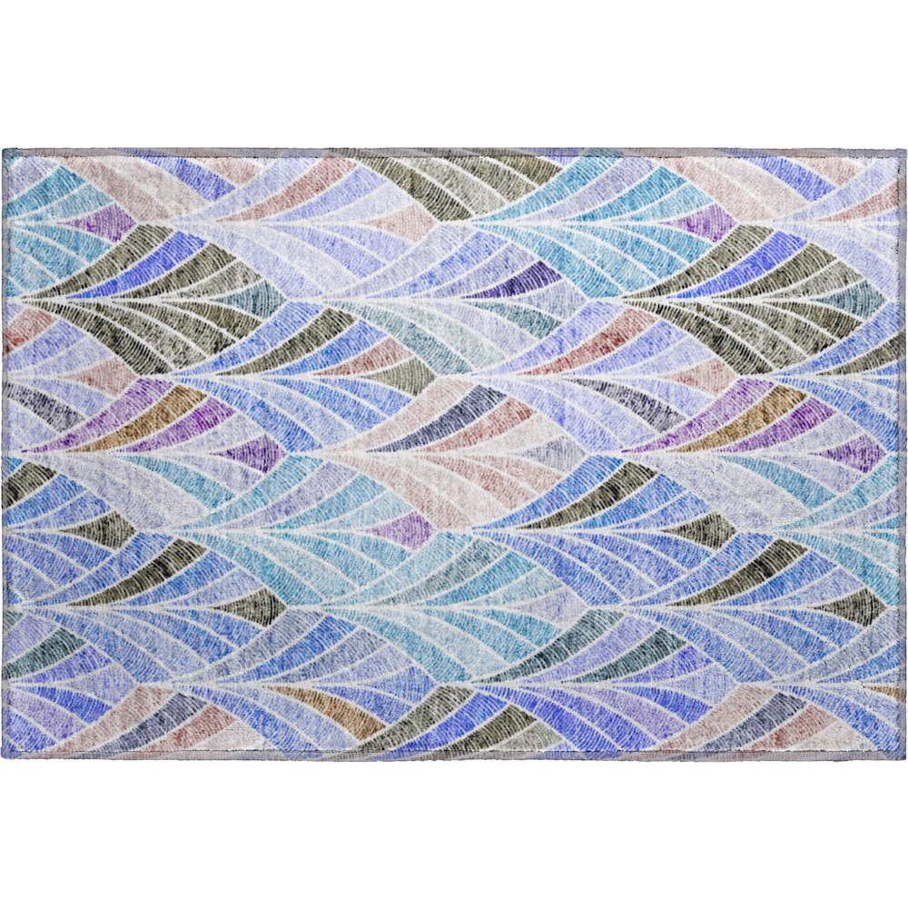 Premium Machine Washable Mayfield AMF851 Blue 1'8" x 2'6" Rug. Picture 1
