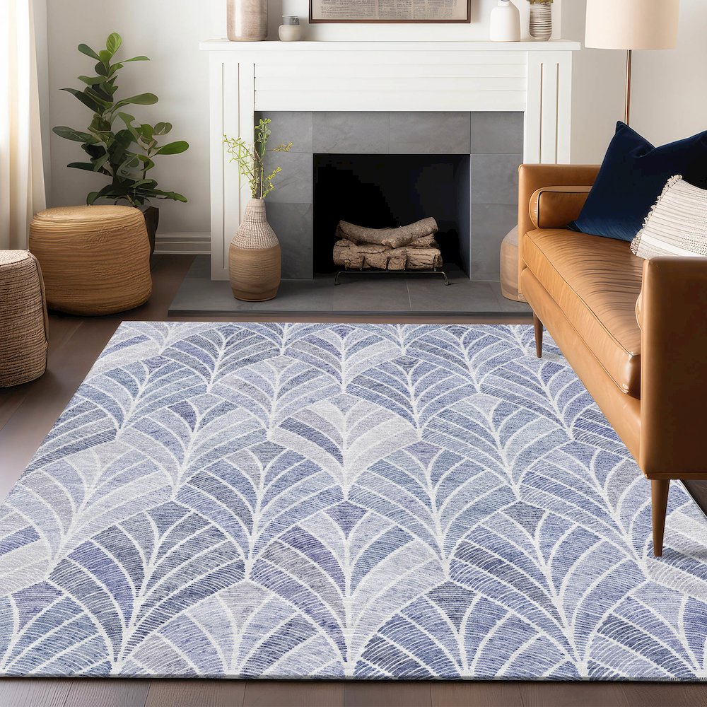 Premium Machine Washable Mayfield AMF851 Denim 2'6" x 3'10" Rug. Picture 6