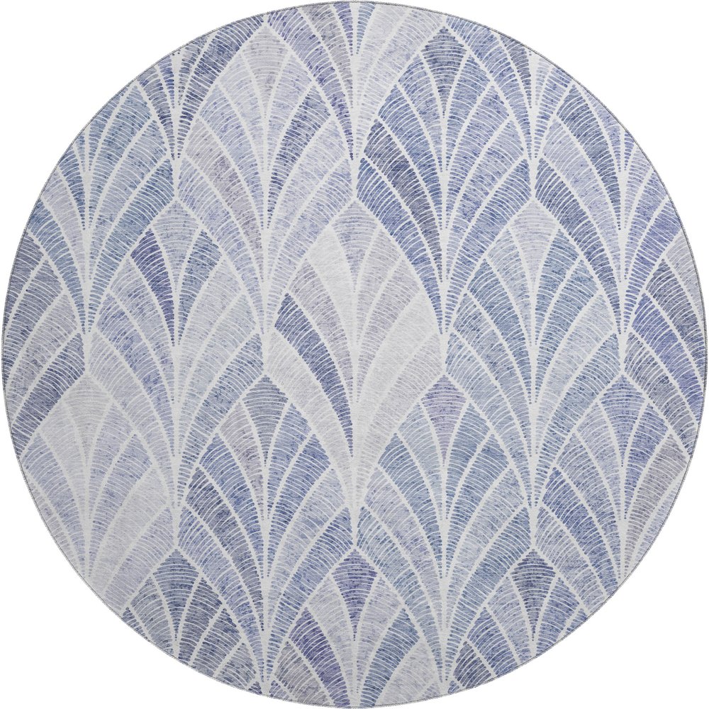 Premium Machine Washable Mayfield AMF851 Denim 8' x 8' Round Rug. Picture 1