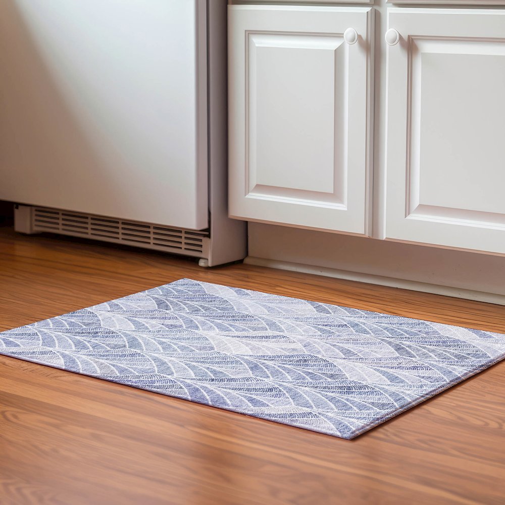 Premium Machine Washable Mayfield AMF851 Denim 1'8" x 2'6" Rug. Picture 5