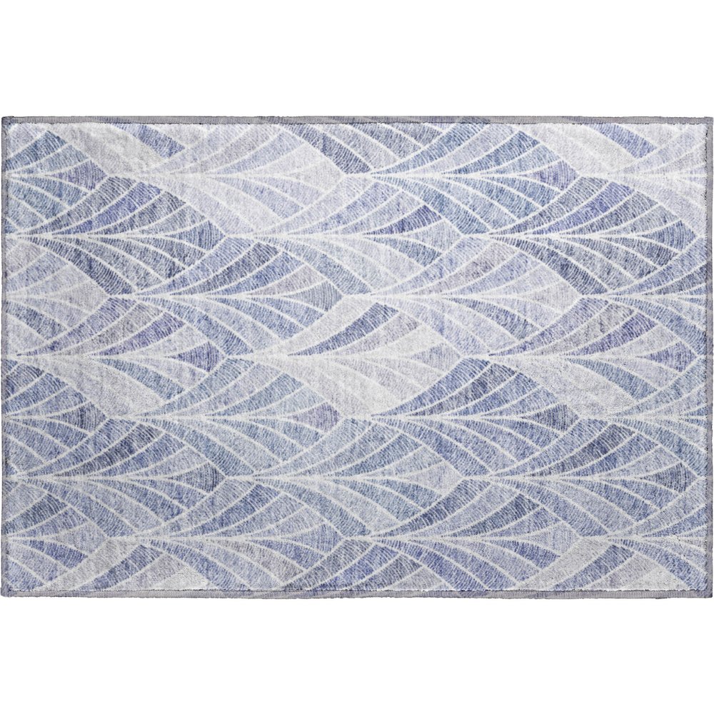 Premium Machine Washable Mayfield AMF851 Denim 1'8" x 2'6" Rug. Picture 1