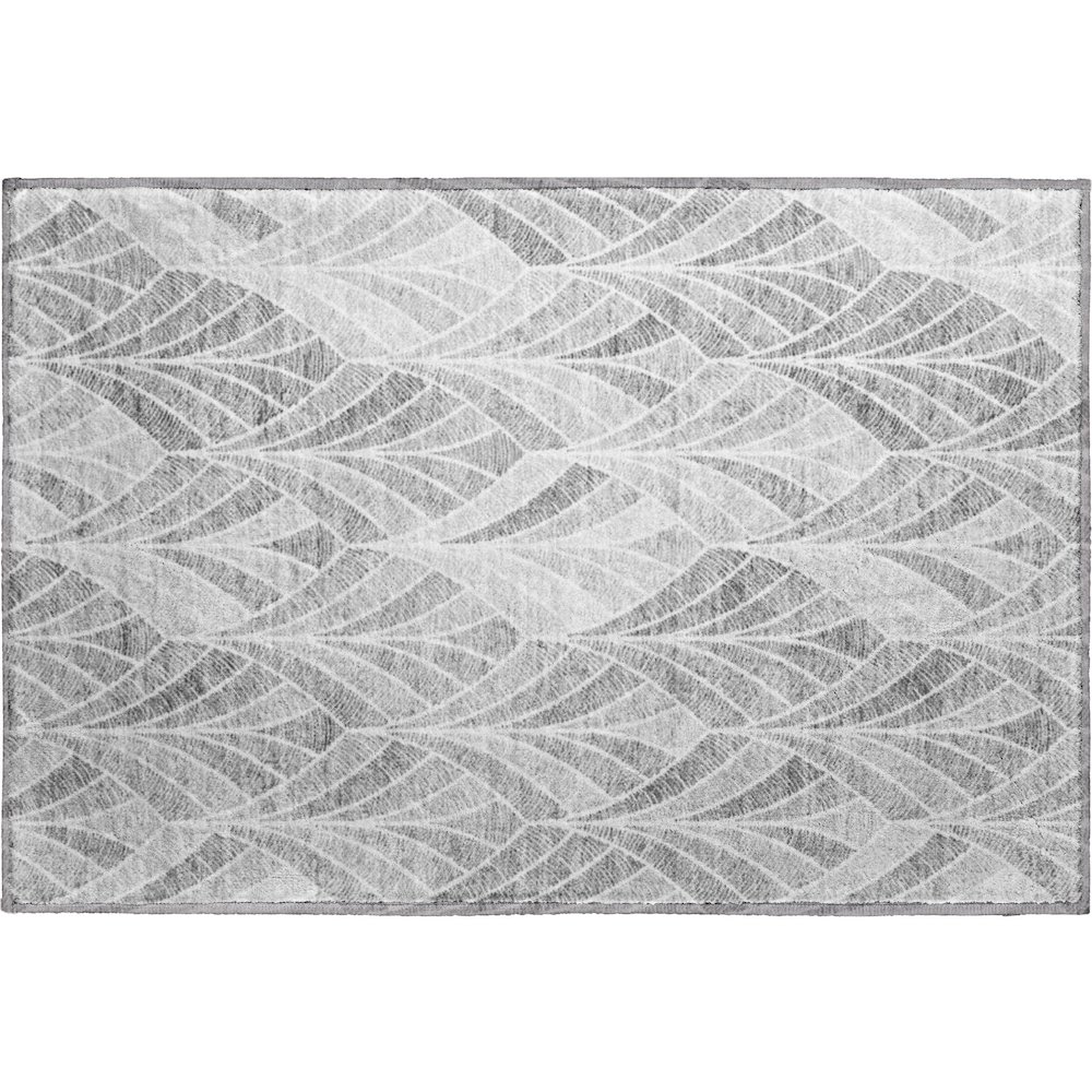 Premium Machine Washable Mayfield AMF851 Gray 1'8" x 2'6" Rug. Picture 1