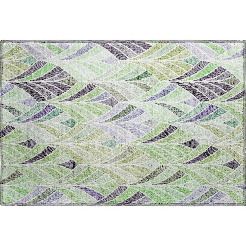 Premium Machine Washable Mayfield AMF851 Green 1'8" x 2'6" Rug. Picture 1