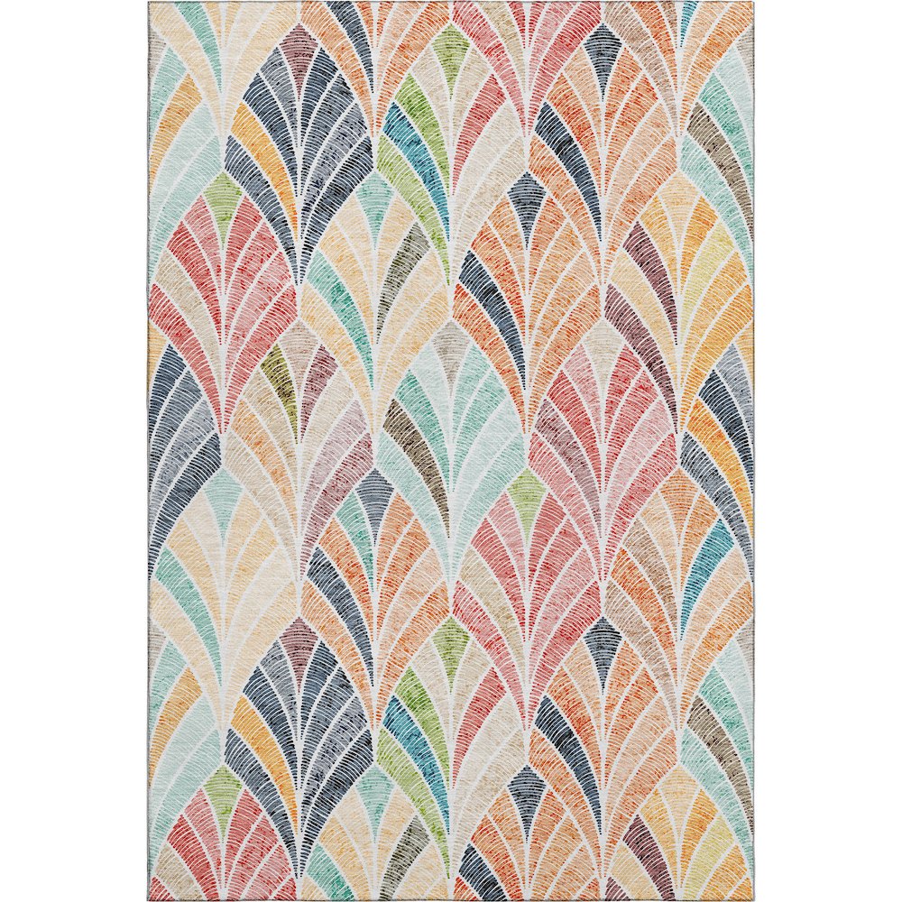 Premium Machine Washable Mayfield AMF851 Orange 2'6" x 3'10" Rug. Picture 1