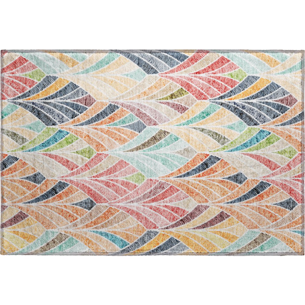 Premium Machine Washable Mayfield AMF851 Orange 1'8" x 2'6" Rug. Picture 1