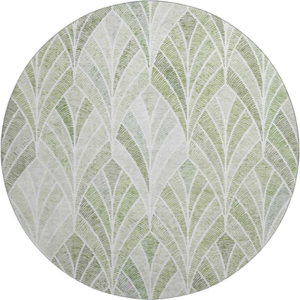 Premium Machine Washable Mayfield AMF851 Sage 8' x 8' Round Rug. Picture 1