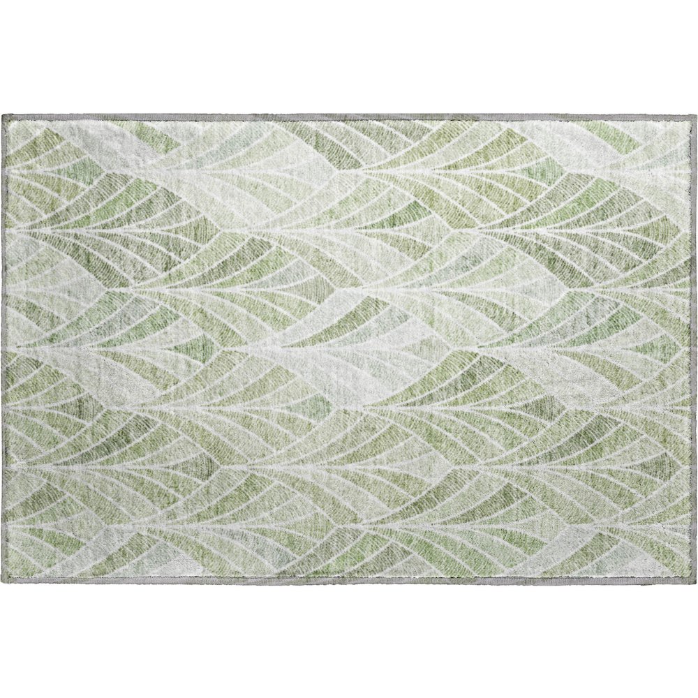 Premium Machine Washable Mayfield AMF851 Sage 1'8" x 2'6" Rug. Picture 1