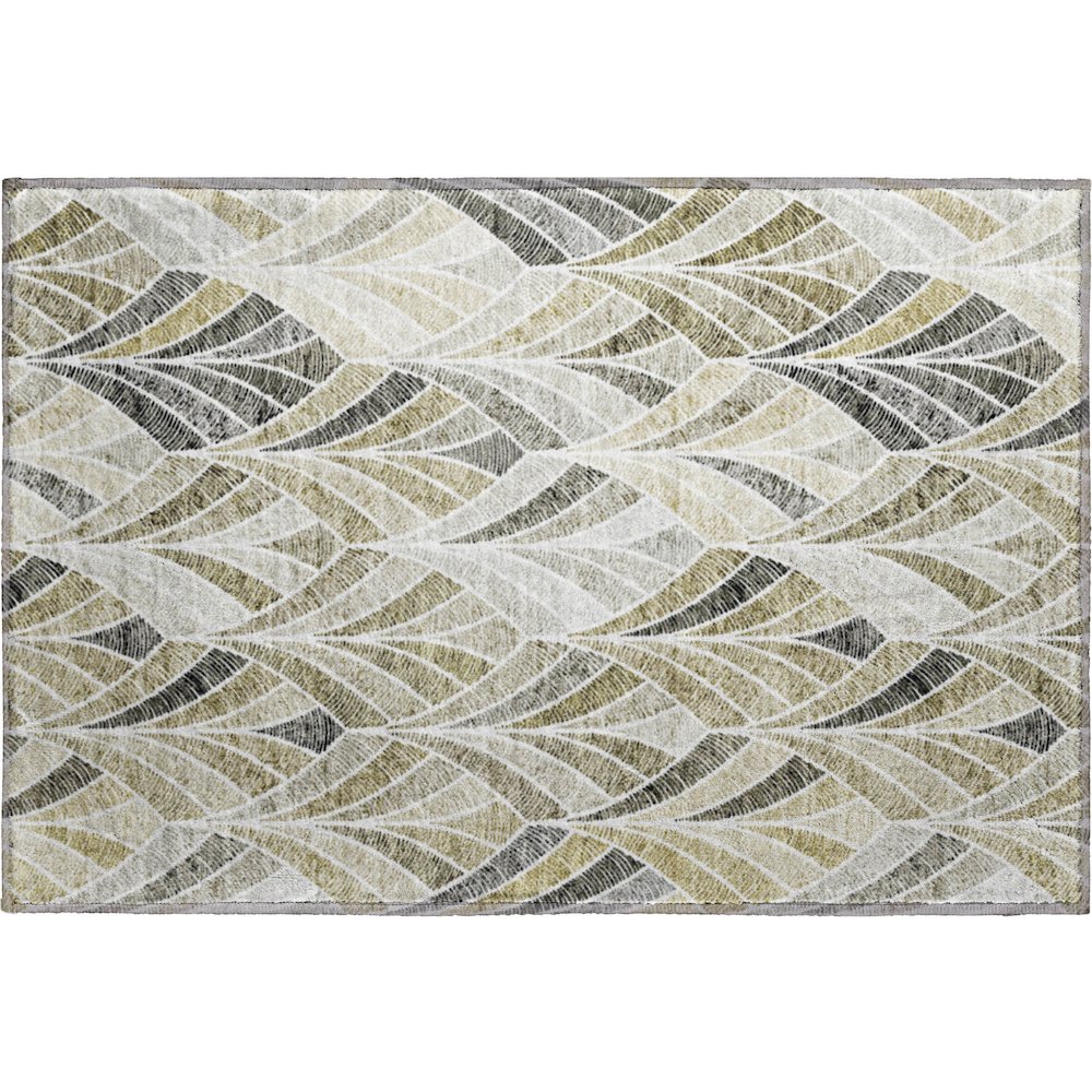 Premium Machine Washable Mayfield AMF851 Taupe 1'8" x 2'6" Rug. Picture 1