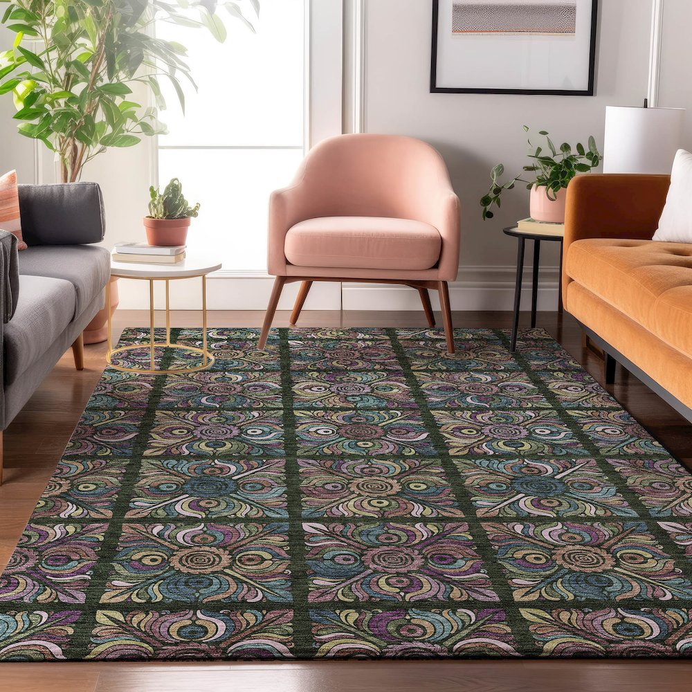 Premium Machine Washable Mayfield AMF852 Fern 2'6" x 3'10" Rug. Picture 5