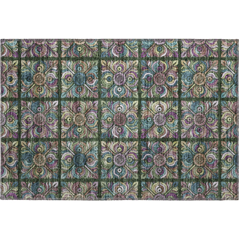 Premium Machine Washable Mayfield AMF852 Fern 1'8" x 2'6" Rug. Picture 1