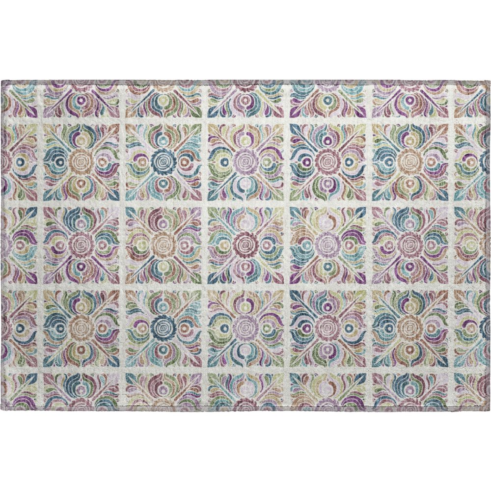 Premium Machine Washable Mayfield AMF852 Ivory 1'8" x 2'6" Rug. Picture 1