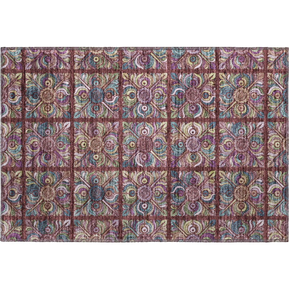 Premium Machine Washable Mayfield AMF852 Paprika 1'8" x 2'6" Rug. Picture 1