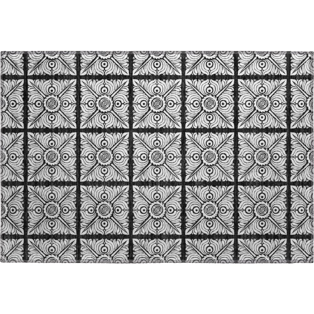 Premium Machine Washable Mayfield AMF854 Black 1'8" x 2'6" Rug. Picture 1