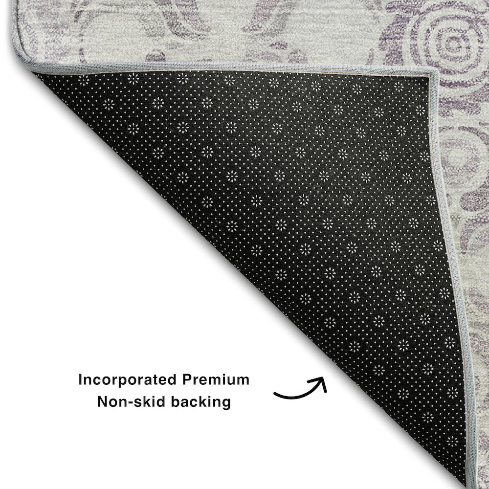 Premium Machine Washable Mayfield AMF854 Lavender 1'8" x 2'6" Rug. Picture 2