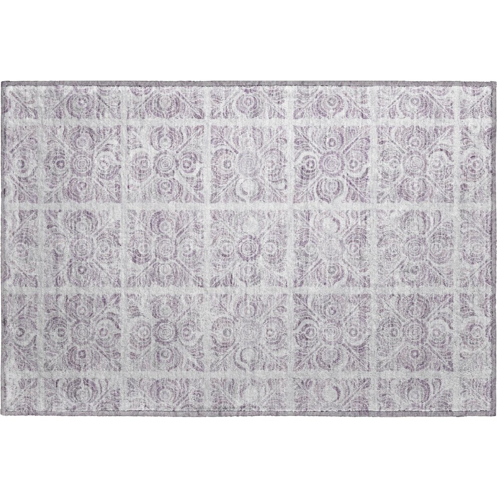 Premium Machine Washable Mayfield AMF854 Lavender 1'8" x 2'6" Rug. Picture 1