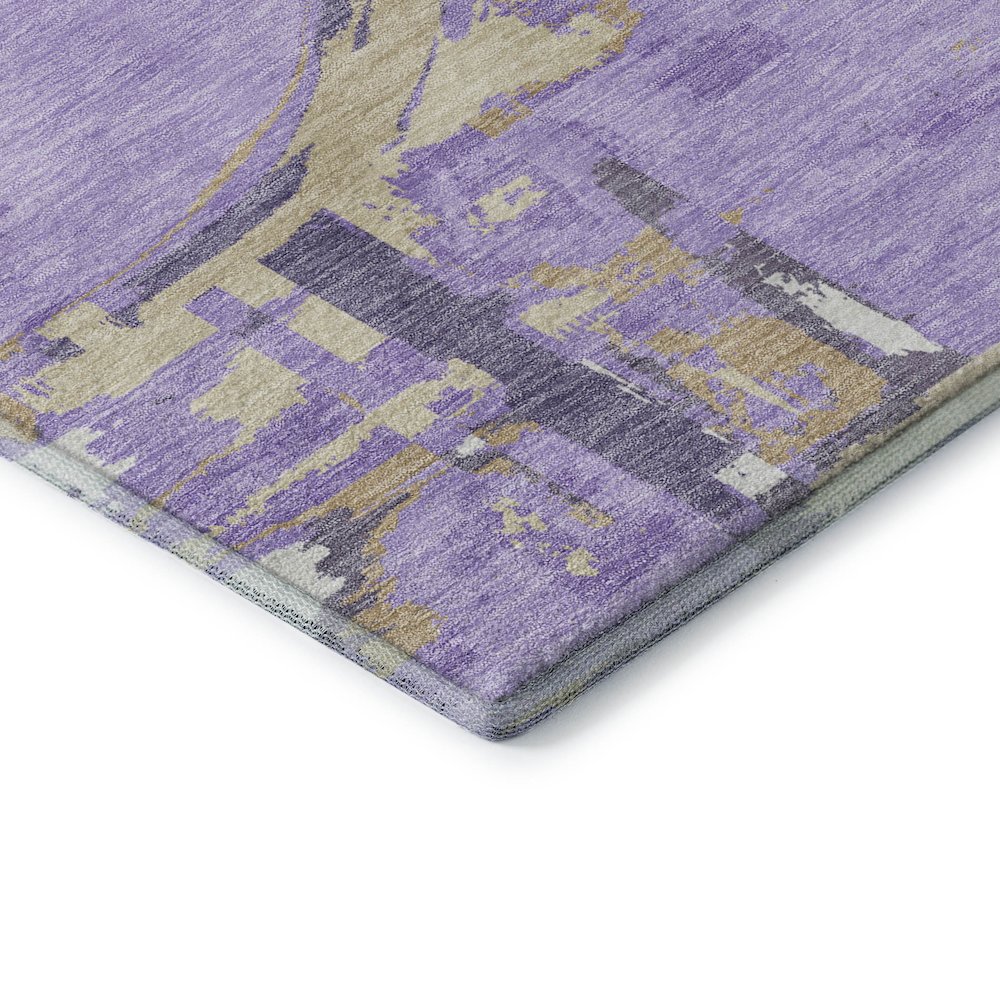 Premium Machine Washable Mayfield AMF855 Lavender 1'8" x 2'6" Rug. Picture 3