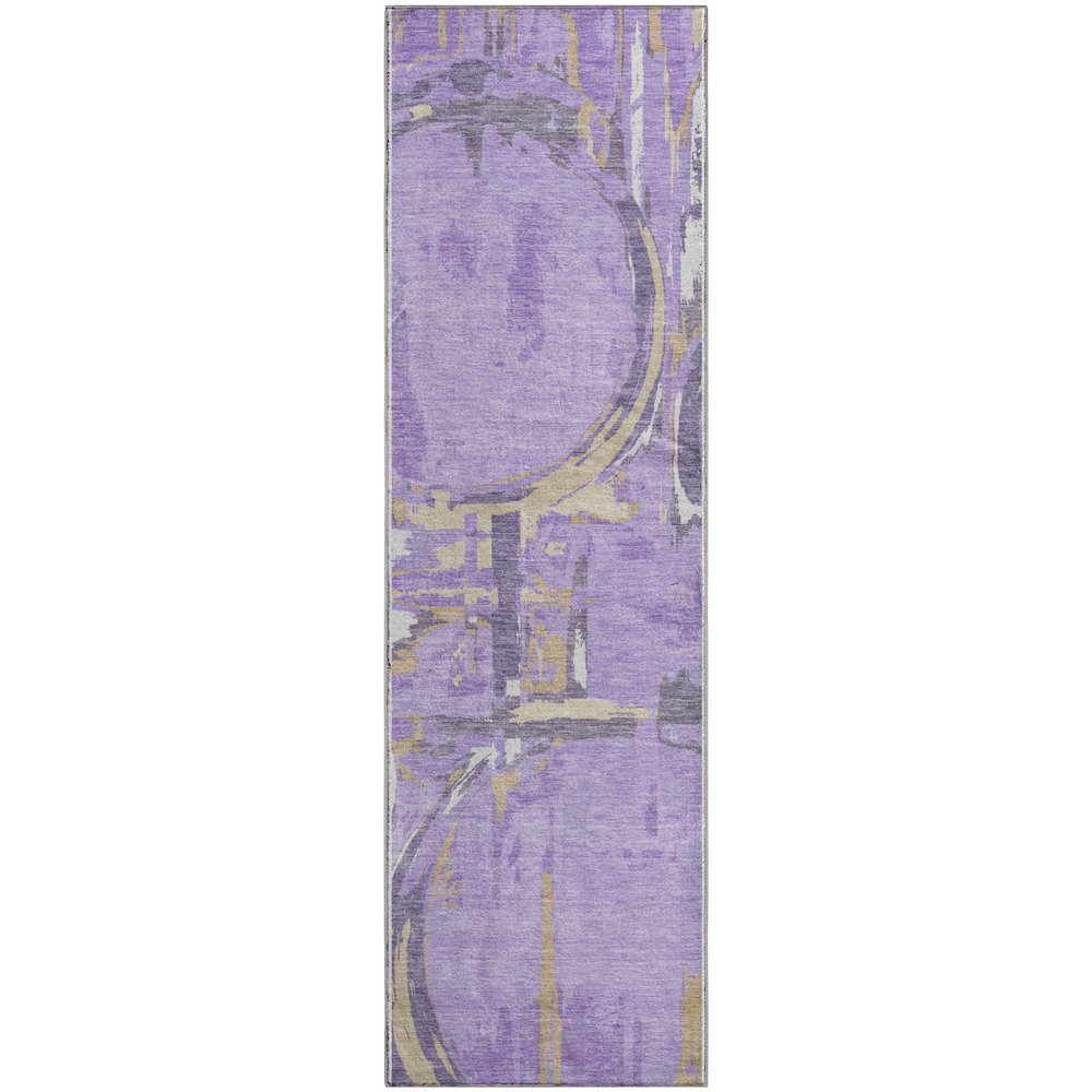 Premium Machine Washable Mayfield AMF855 Lavender 2'3" x 7'6" Runner Rug. Picture 1