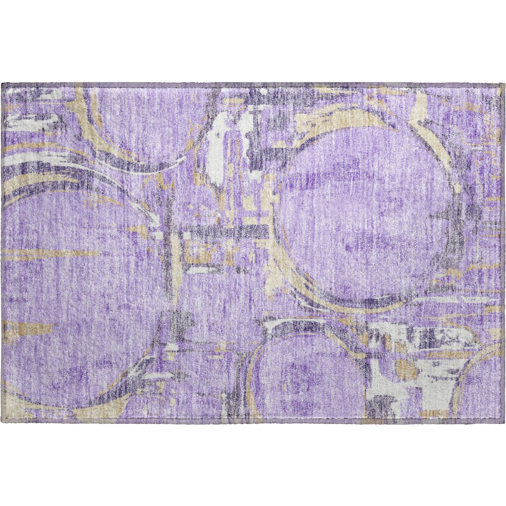 Premium Machine Washable Mayfield AMF855 Lavender 1'8" x 2'6" Rug. Picture 1