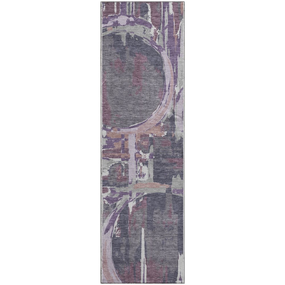 Premium Machine Washable Mayfield AMF855 Purple 2'3" x 7'6" Runner Rug. Picture 1