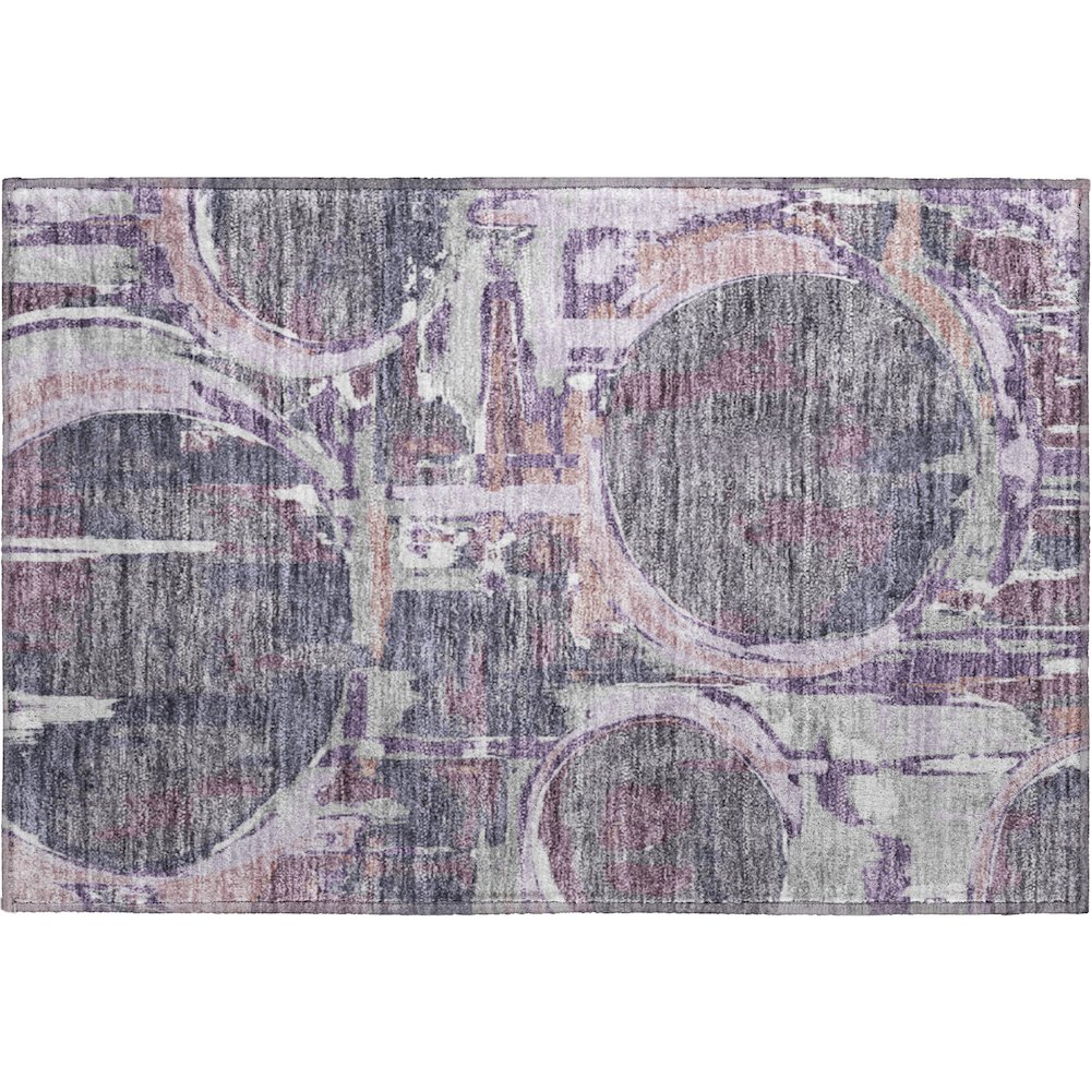 Premium Machine Washable Mayfield AMF855 Purple 1'8" x 2'6" Rug. Picture 1