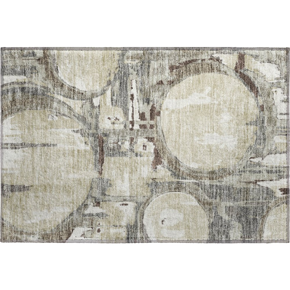 Premium Machine Washable Mayfield AMF855 Tan 1'8" x 2'6" Rug. Picture 1
