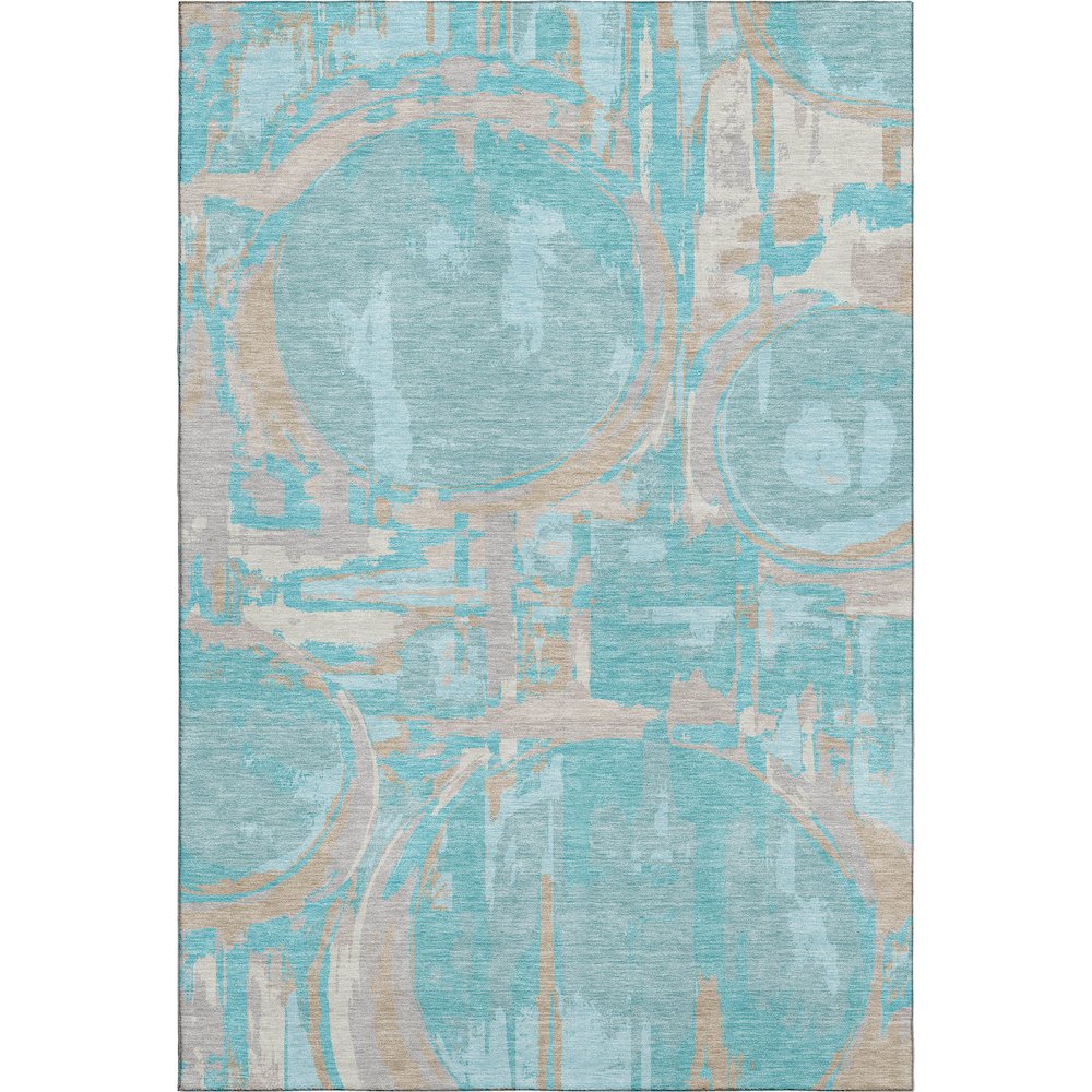 Premium Machine Washable Mayfield AMF855 Teal 2'6" x 3'10" Rug. Picture 1