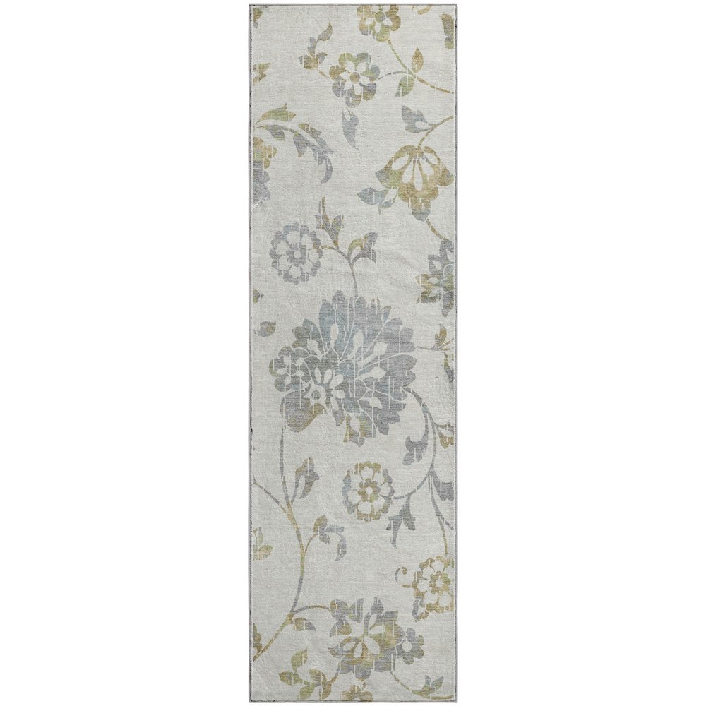 Premium Machine Washable Mayfield AMF856 Ivory 2'3" x 7'6" Runner Rug. Picture 1