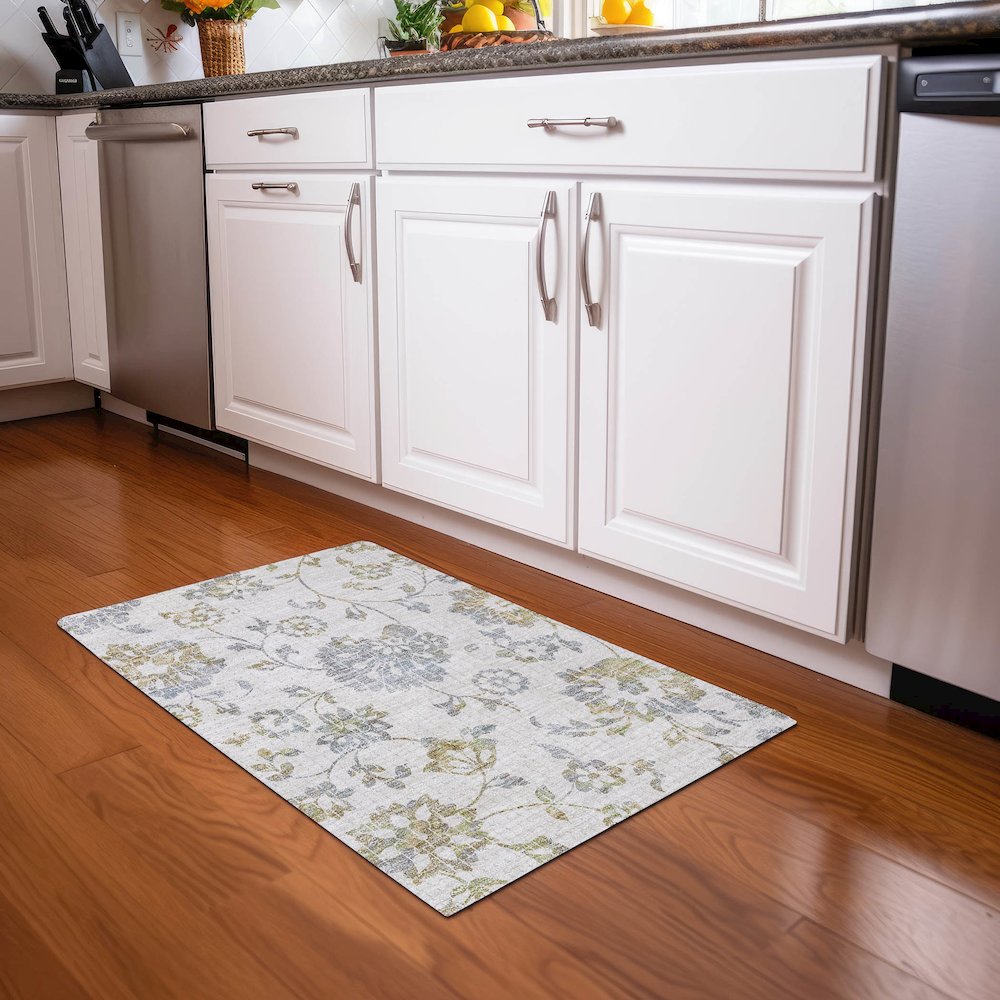 Premium Machine Washable Mayfield AMF856 Ivory 1'8" x 2'6" Rug. Picture 5