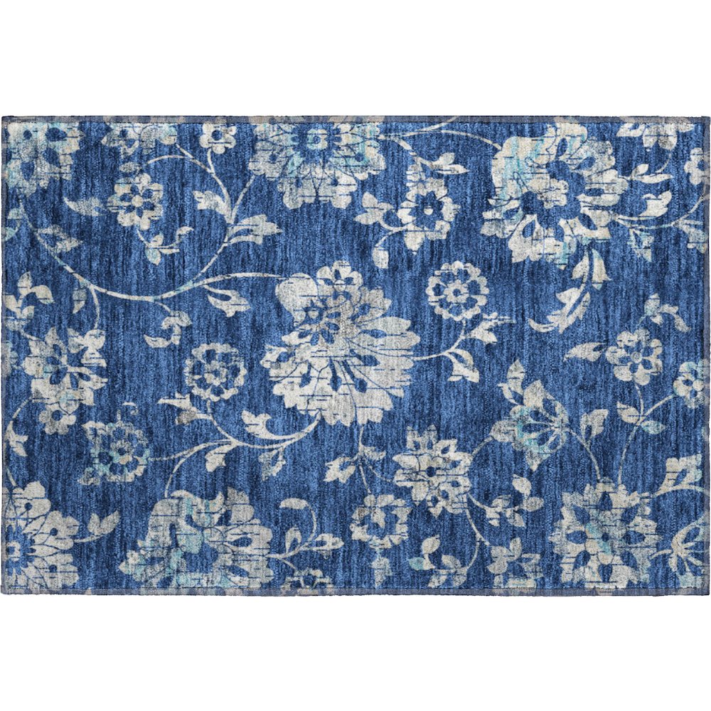 Premium Machine Washable Mayfield AMF856 Navy 1'8" x 2'6" Rug. Picture 1