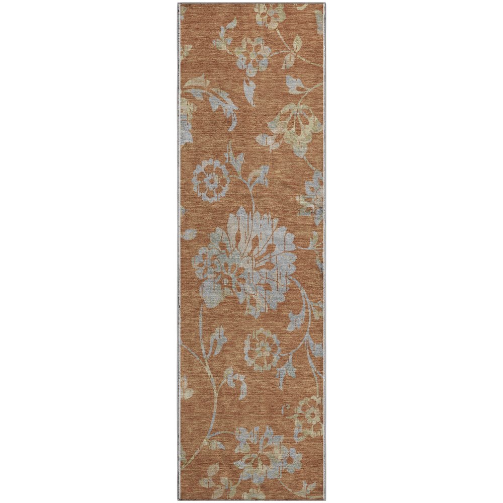 Premium Machine Washable Mayfield AMF856 Paprika 2'3" x 7'6" Runner Rug. Picture 1