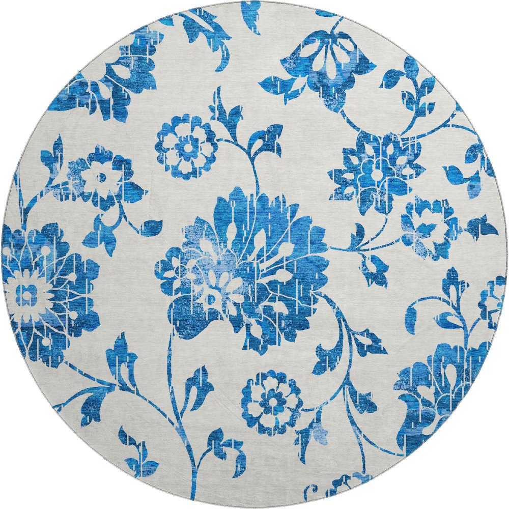 Premium Machine Washable Mayfield AMF856 White 8' x 8' Round Rug. Picture 1
