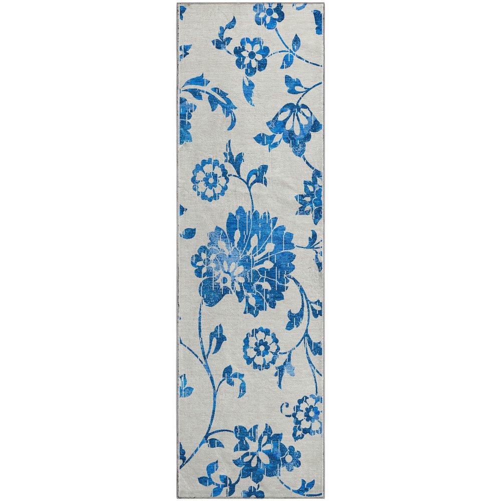Premium Machine Washable Mayfield AMF856 White 2'3" x 7'6" Runner Rug. Picture 1