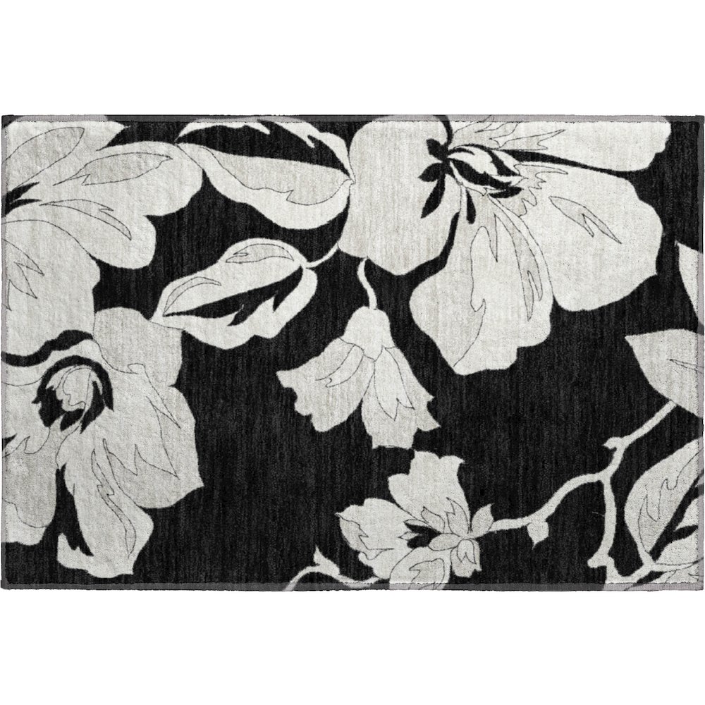 Premium Machine Washable Mayfield AMF857 Black 1'8" x 2'6" Rug. Picture 1