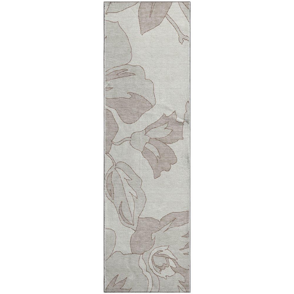 Premium Machine Washable Mayfield AMF857 Ivory 2'3" x 7'6" Runner Rug. Picture 1