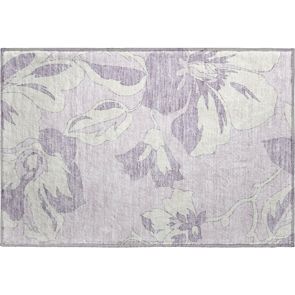 Premium Machine Washable Mayfield AMF857 Lavender 1'8" x 2'6" Rug. Picture 1