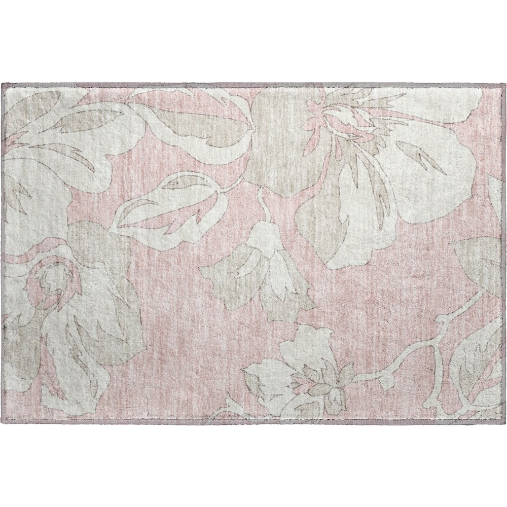 Premium Machine Washable Mayfield AMF857 Pink 1'8" x 2'6" Rug. Picture 1