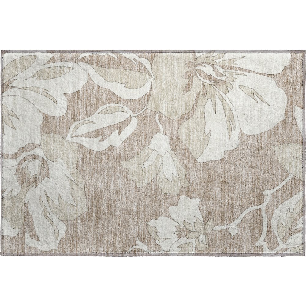 Premium Machine Washable Mayfield AMF857 Taupe 1'8" x 2'6" Rug. Picture 1