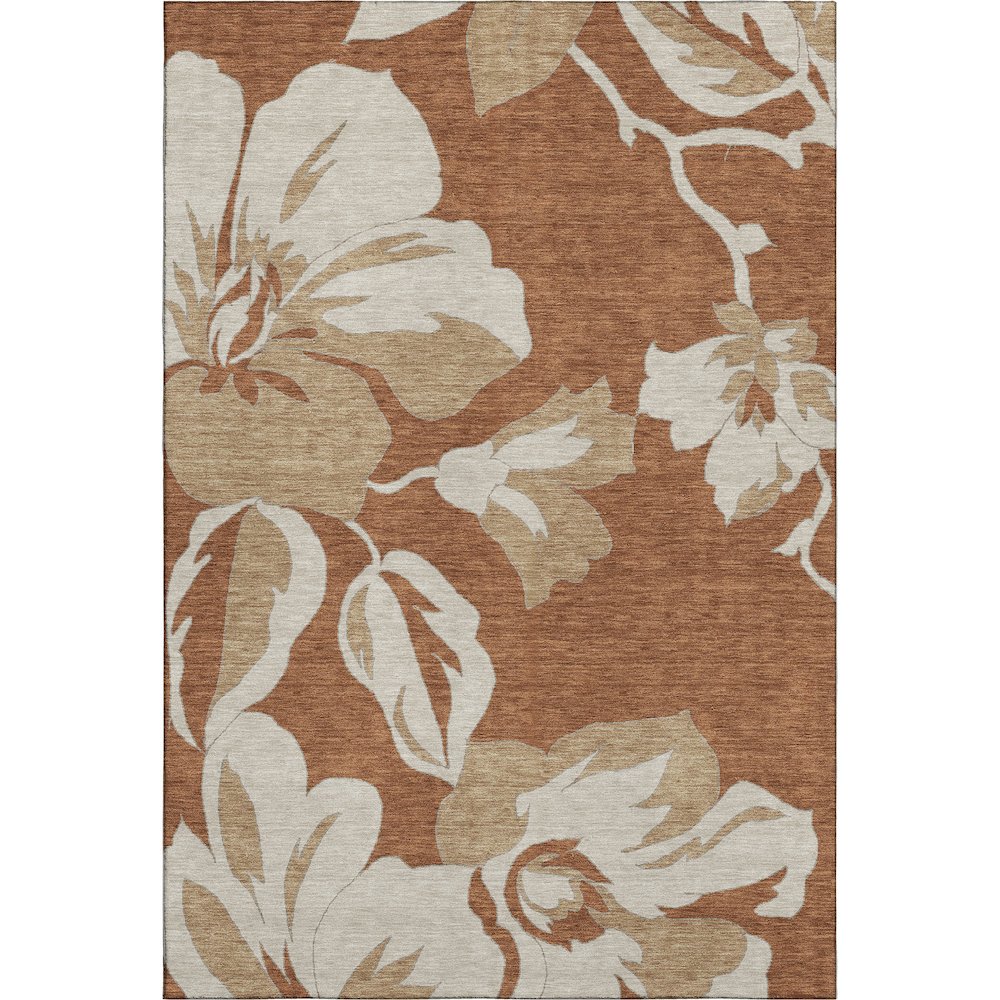 Premium Machine Washable Mayfield AMF857 Terracotta 2'6" x 3'10" Rug. Picture 1