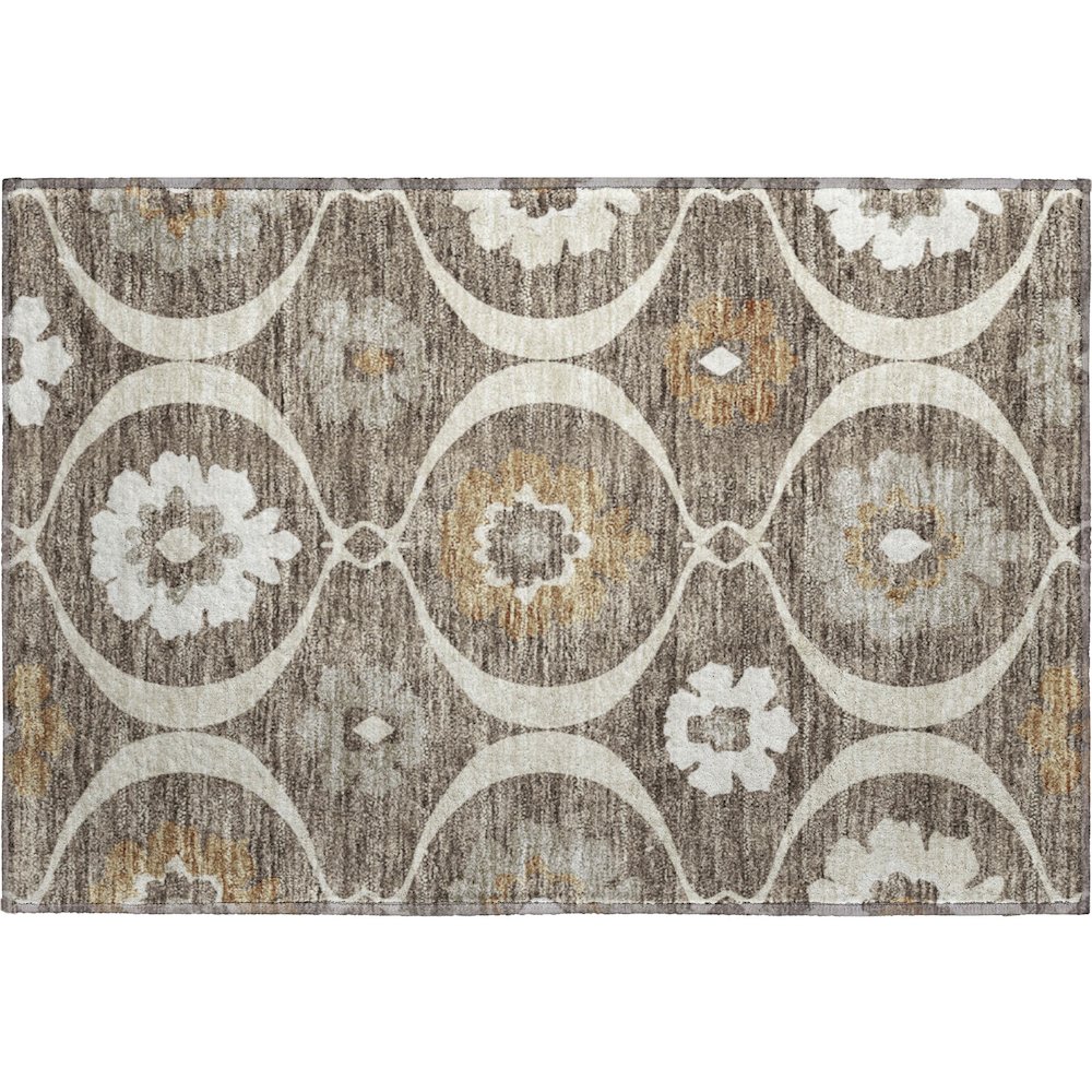 Premium Machine Washable Mayfield AMF858 Brown 1'8" x 2'6" Rug. Picture 1