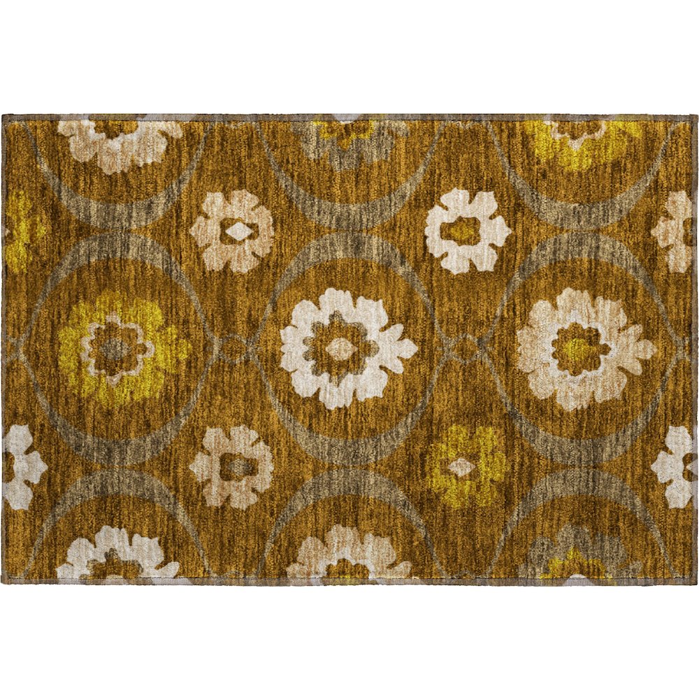Premium Machine Washable Mayfield AMF858 Mocha 1'8" x 2'6" Rug. Picture 1