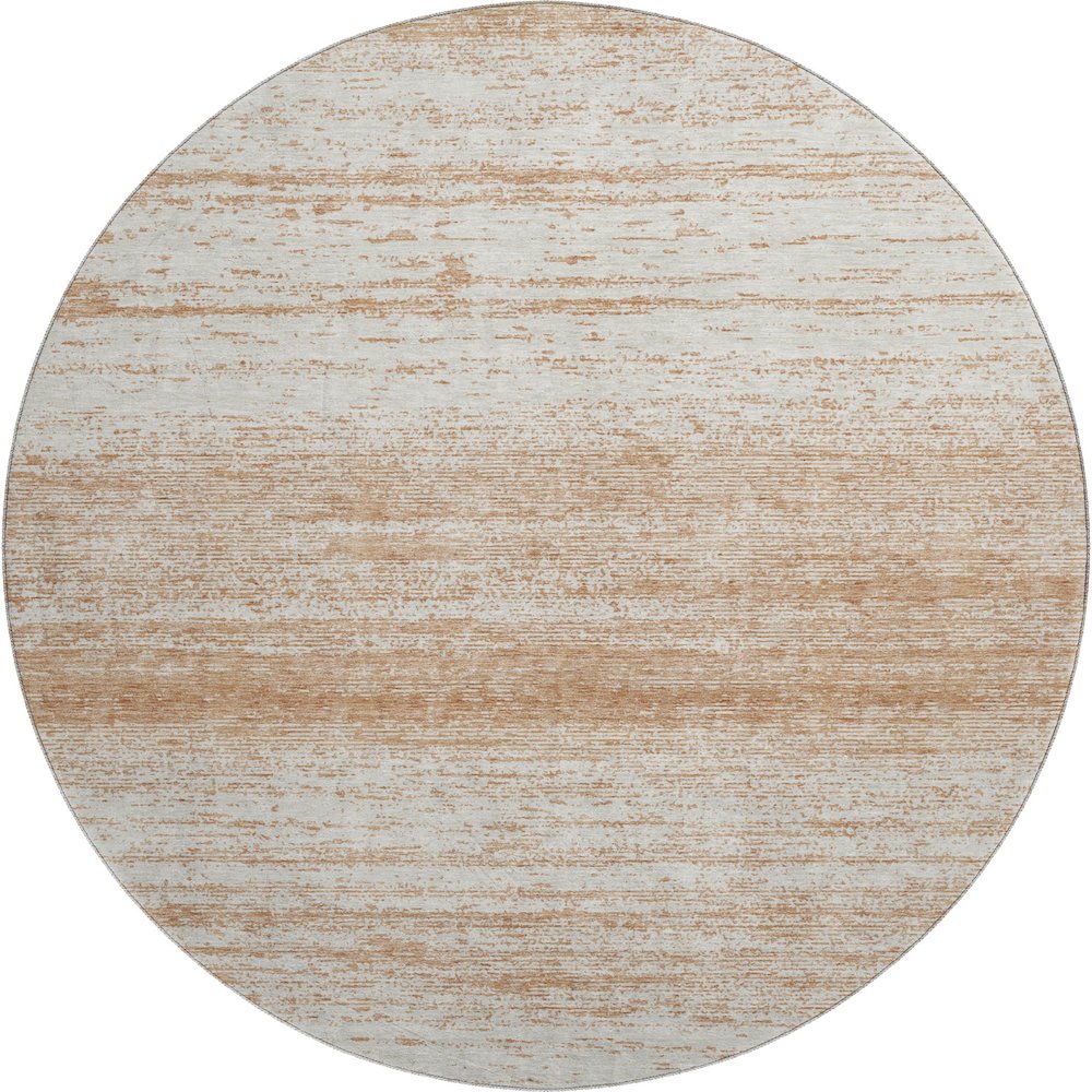 Premium Machine Washable Mayfield AMF859 Copper 8' x 8' Round Rug. Picture 1