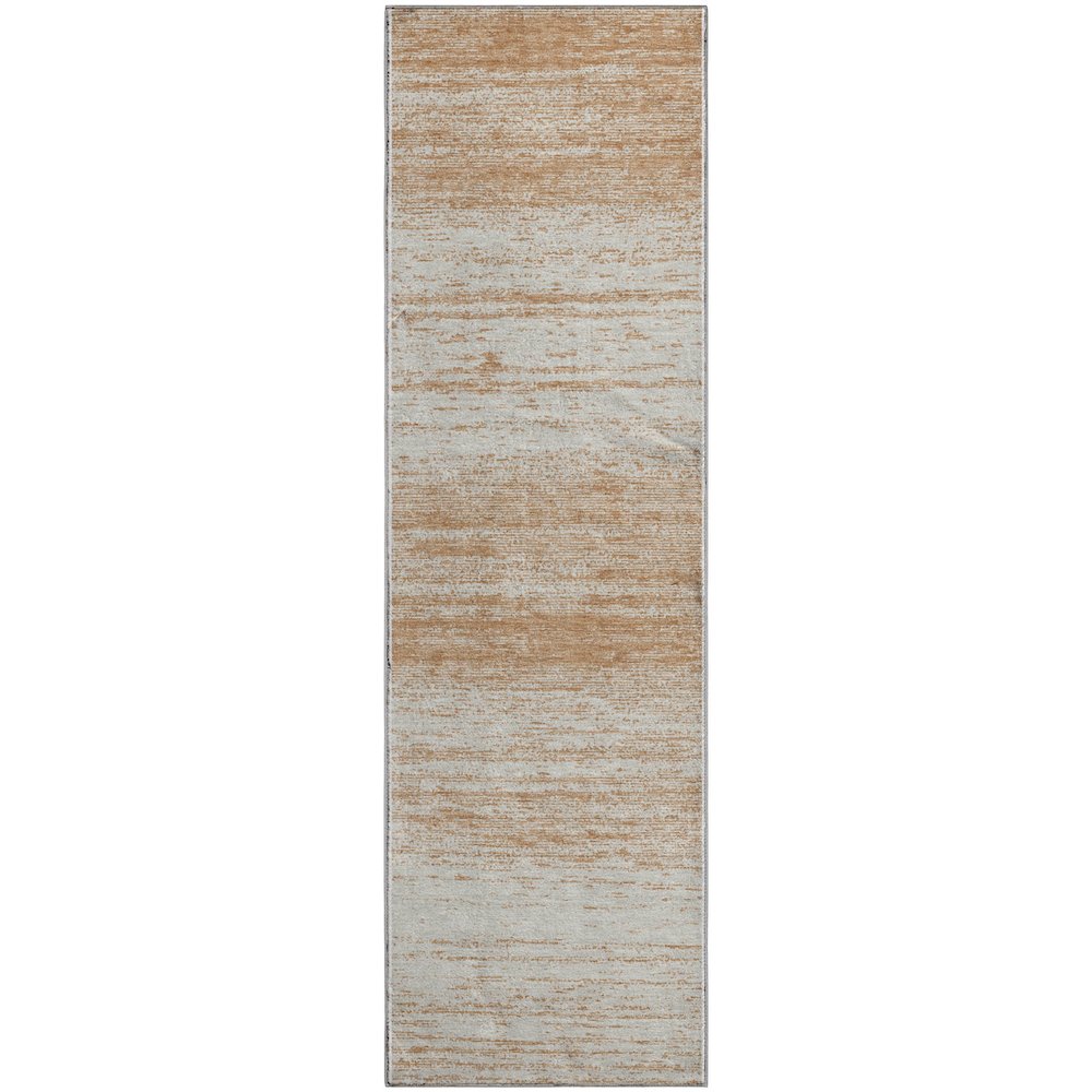 Premium Machine Washable Mayfield AMF859 Copper 2'3" x 7'6" Runner Rug. Picture 1