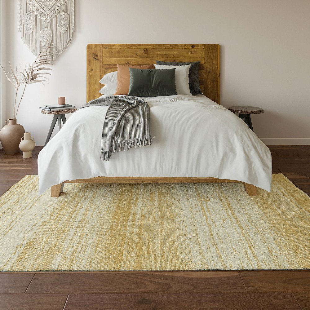 Premium Machine Washable Mayfield AMF859 Gold 2'6" x 3'10" Rug. Picture 6
