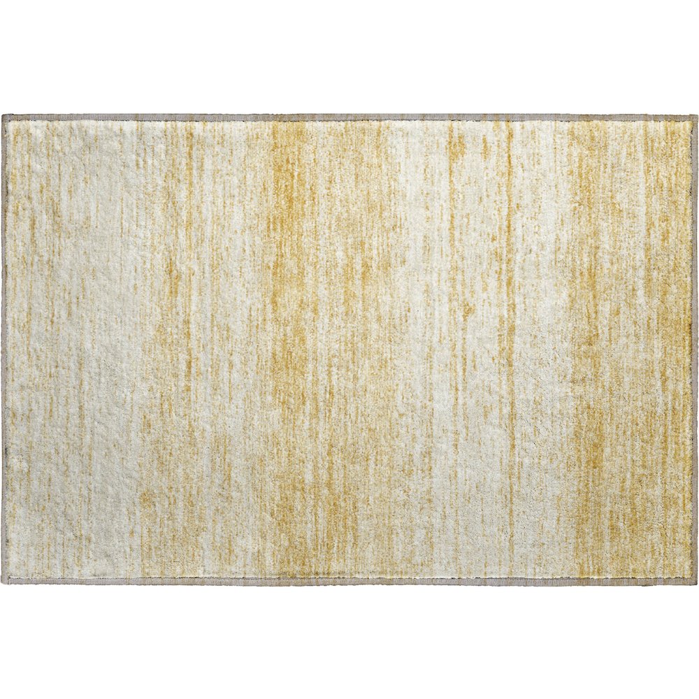 Premium Machine Washable Mayfield AMF859 Gold 1'8" x 2'6" Rug. Picture 1