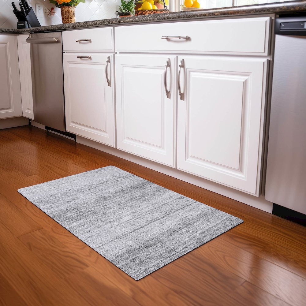 Premium Machine Washable Mayfield AMF859 Gray 1'8" x 2'6" Rug. Picture 5