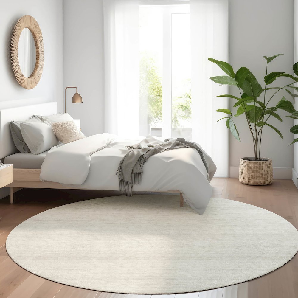 Premium Machine Washable Mayfield AMF859 Ivory 8' x 8' Round Rug. Picture 5