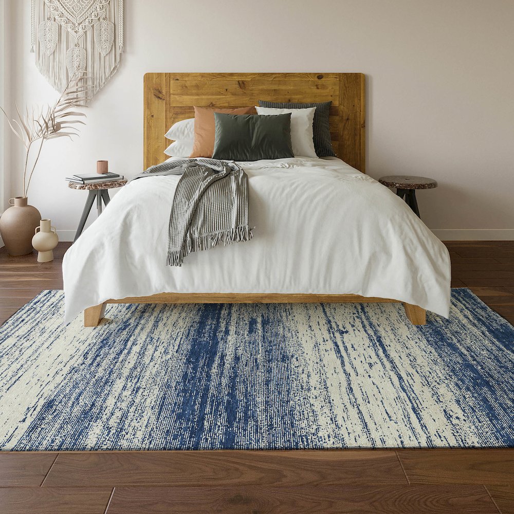 Premium Machine Washable Mayfield AMF859 Navy 2'6" x 3'10" Rug. Picture 6