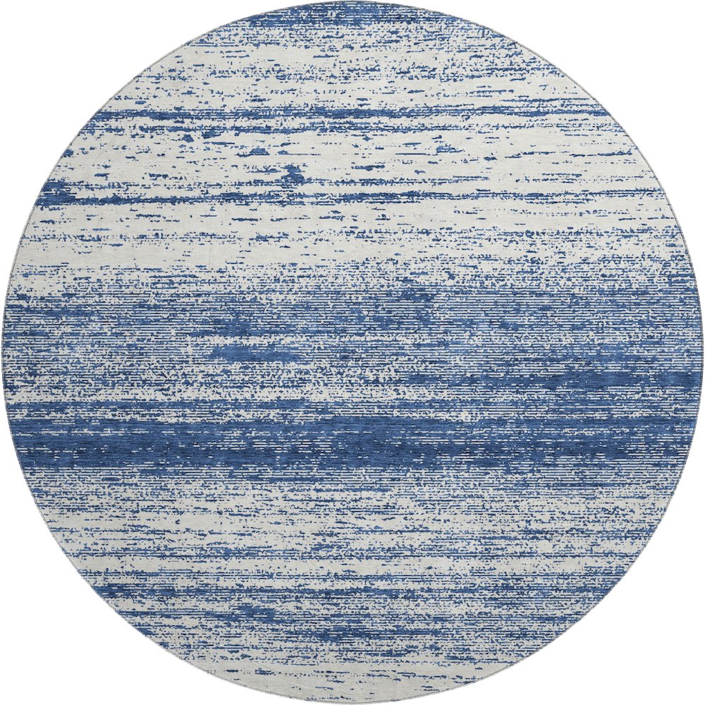 Premium Machine Washable Mayfield AMF859 Navy 8' x 8' Round Rug. Picture 1