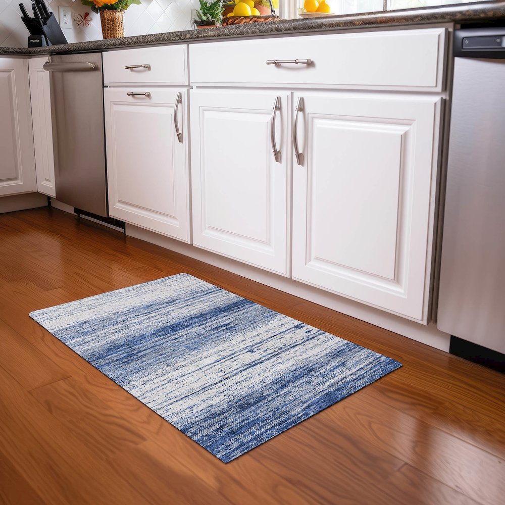 Premium Machine Washable Mayfield AMF859 Navy 1'8" x 2'6" Rug. Picture 5