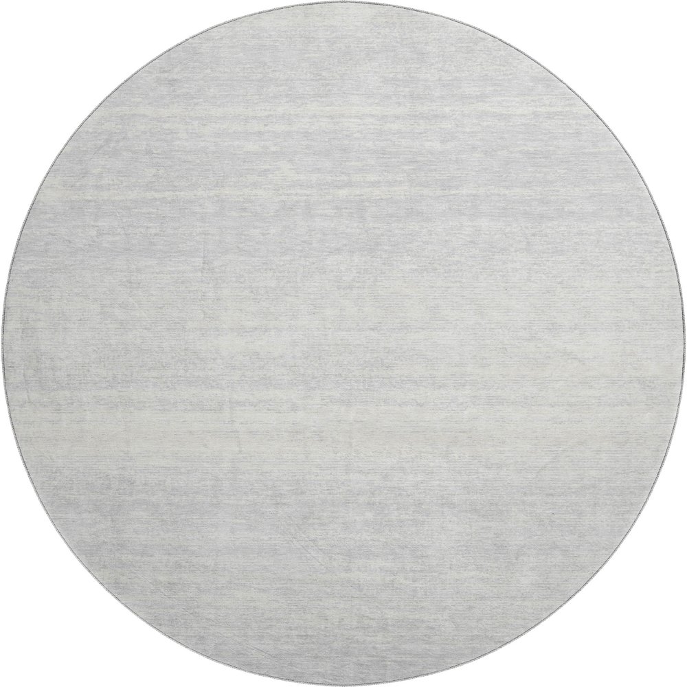 Premium Machine Washable Mayfield AMF859 Silver 8' x 8' Round Rug. Picture 1